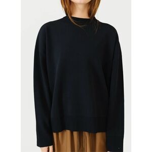 NWOT Moussy black cotton knit crewneck sweater , one size $198